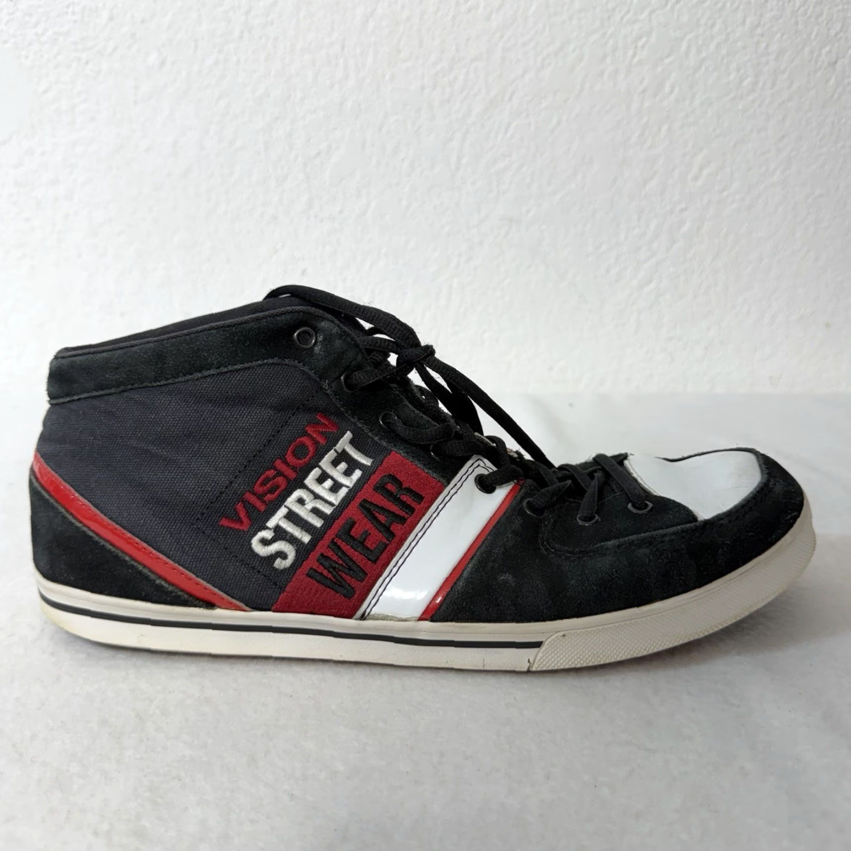 Etro Vision Street Wear Men's Retro Hi Top Suede Leather Black Red Skate Shoe Size 12 Size US L / EU 52-54 / 3 - 3 Thumbnail
