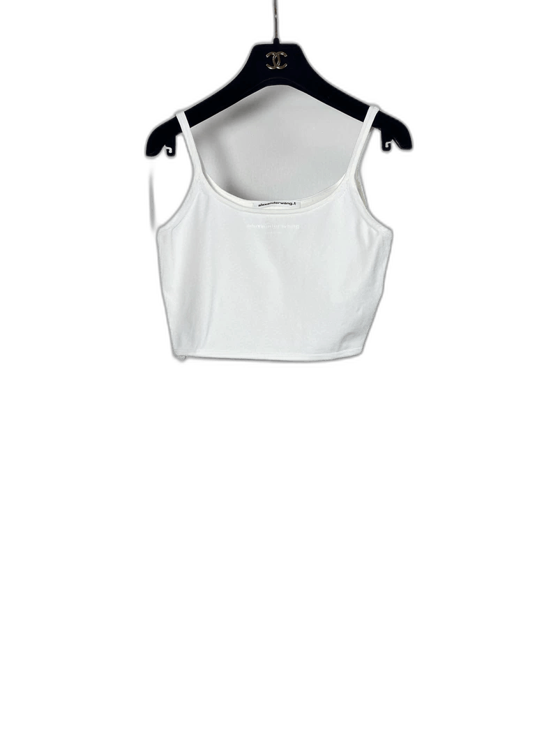 Alexander Wang Alexander Wang White Crop Top With Spaghetti Straps Size S / US 4 / IT 40 - 1 Thumbnail