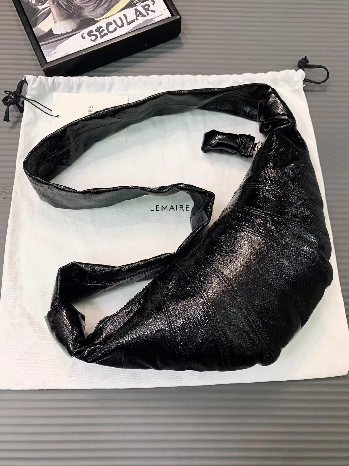 Lemaire Lemaire Black Coated Small Croissant Bag K34 Size ONE SIZE - 1 Thumbnail