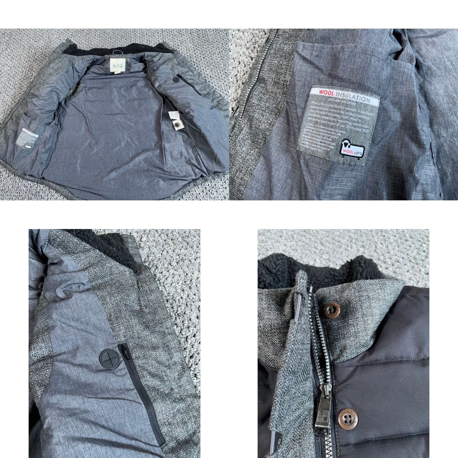 Vintage Woolrich Vest Puffer Wool Loft Insulated Zip Woolrich Women's Medium Gray Black Stand-Up Collar Pockets Lined Nylon Polyester 90s Outdoor Casual Mens? Size M / US 6-8 / IT 42-44 - 8 Thumbnail