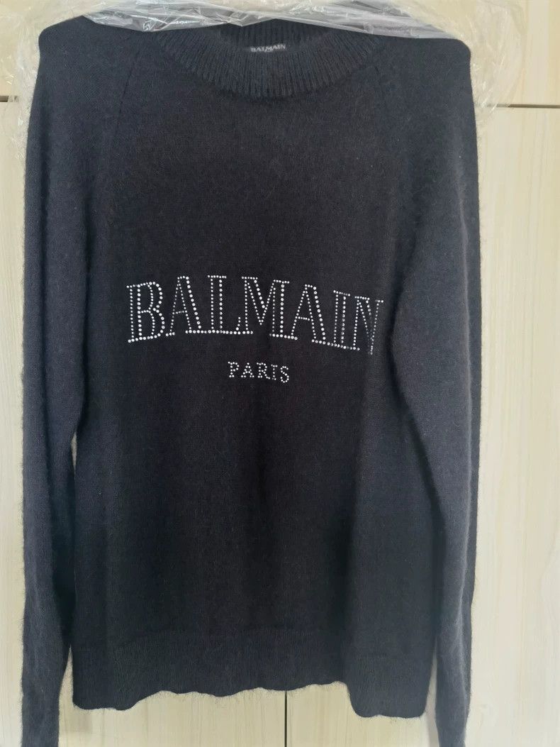 Balmain Classic Balmain Wool Sweater with Logo Size US M / EU 48-50 / 2 - 1 Thumbnail