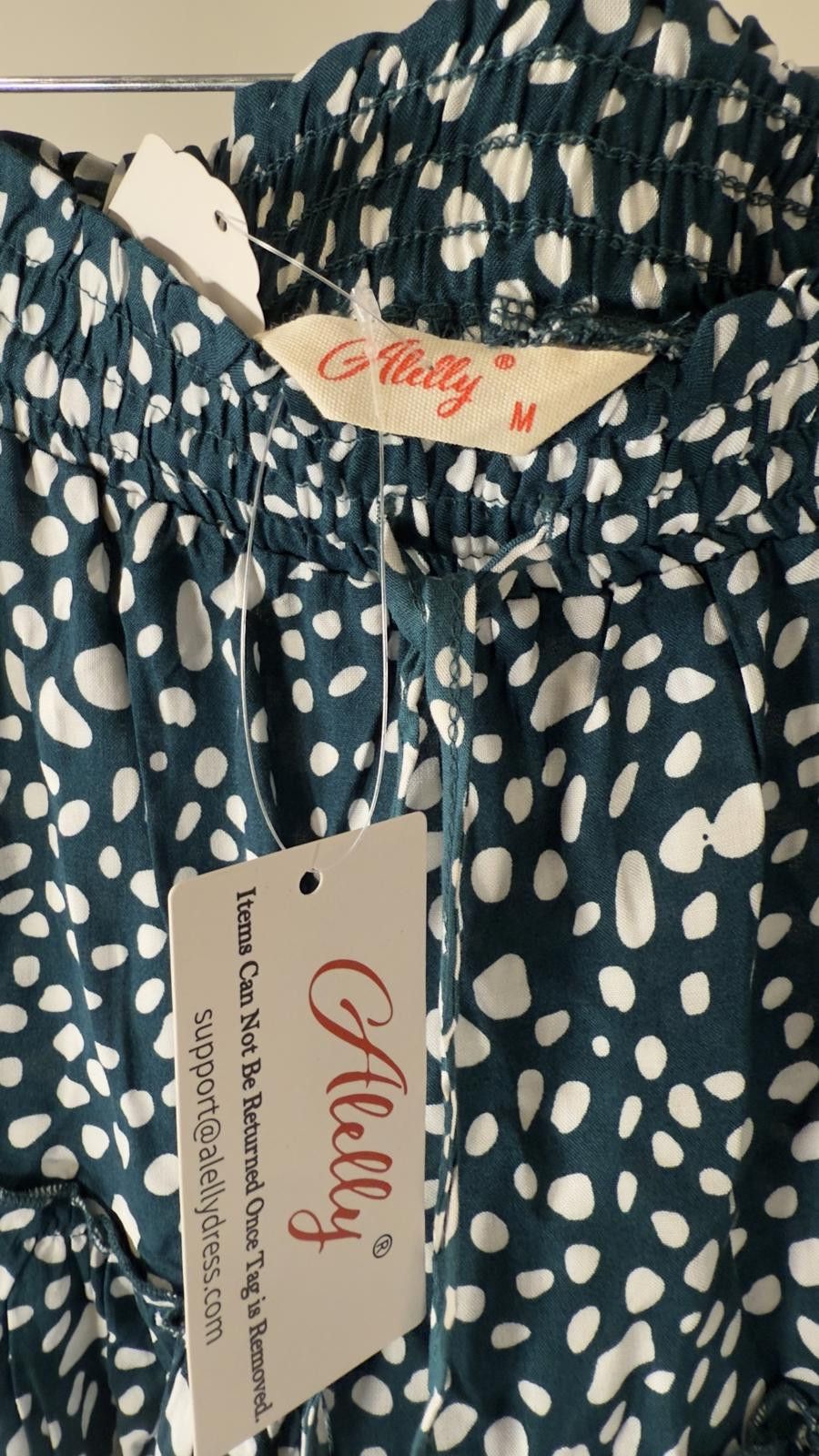 Allsaints Ally Women's Tiered Skirt with White Polka Dot Pattern Size 32" / US 10 / IT 46 - 3 Thumbnail