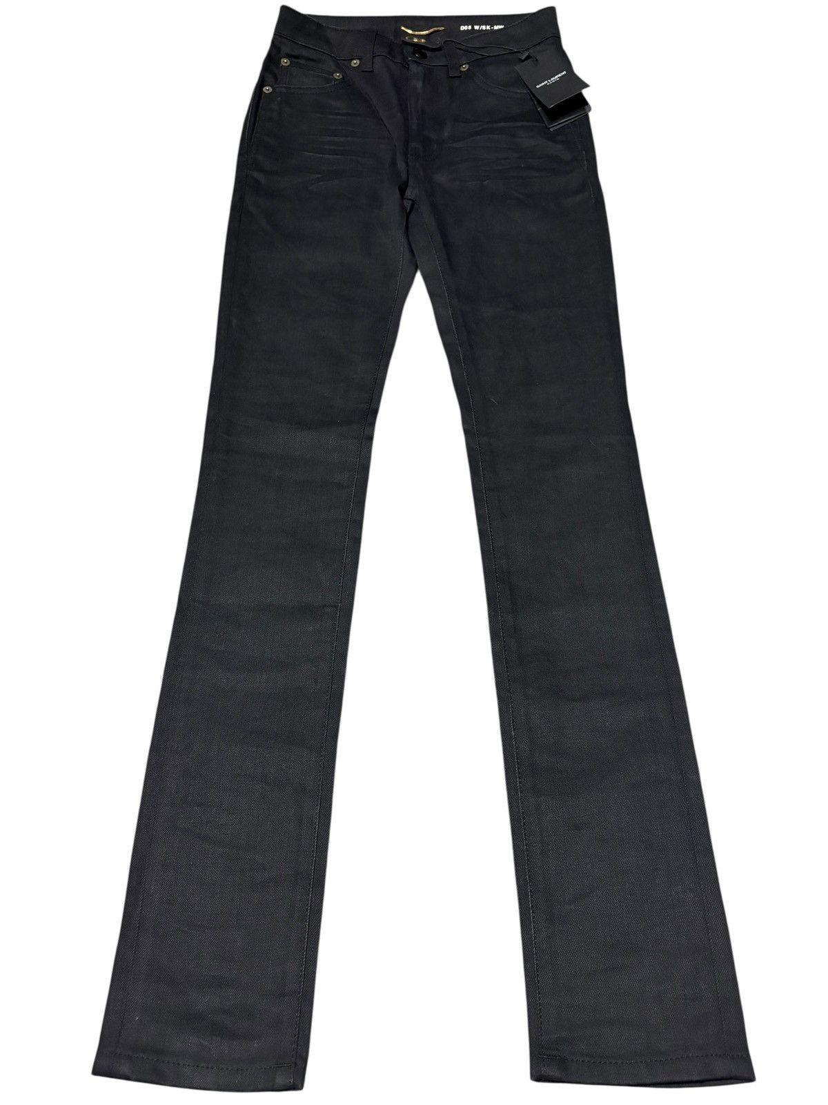 Saint Laurent Paris 25x31 Saint Laurent D05 Waxed Stacked whiskered jeans denim Size US 26 / EU 42 - 1 Thumbnail