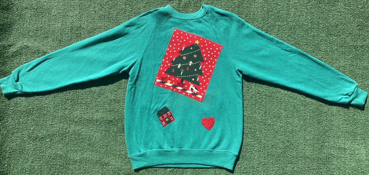 Tultex Vintage 80’s Christmas Santa Cat Tree Sweatshirt Sz Small Size S / US 4 / IT 40 - 6 Thumbnail