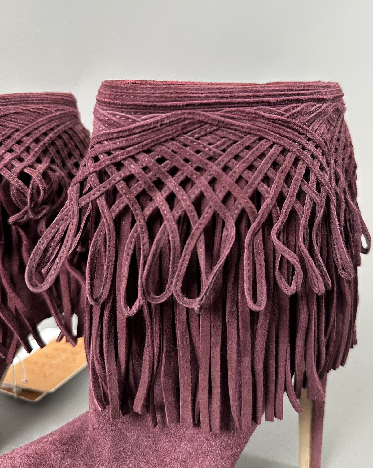 Dior Dior - Burgundy Suede Fringes Booties Size US 6.5 / IT 36.5 - 5 Thumbnail