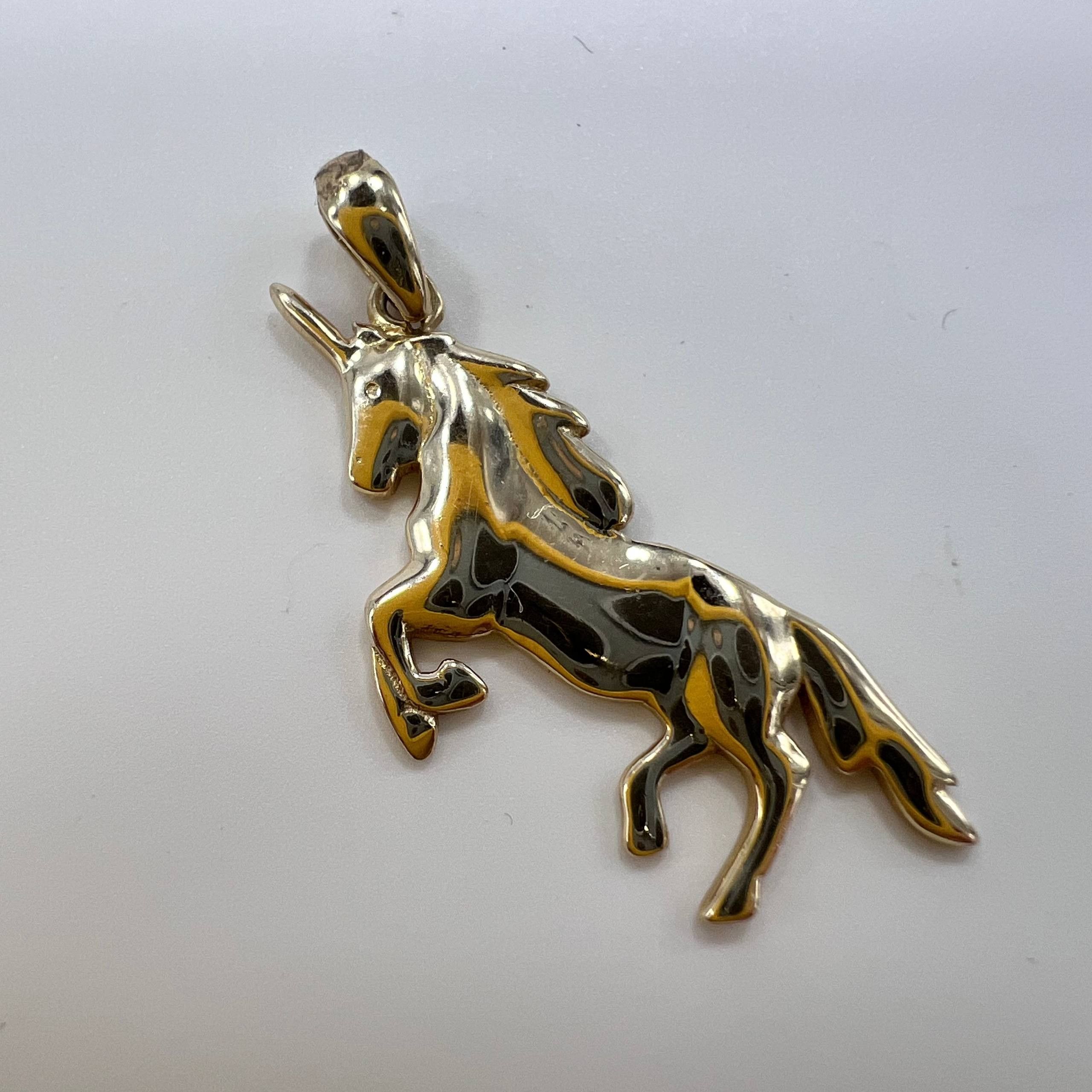 Other New 14K Gold Unicorn Pendant Italy Horse Gift for Her1.7g Size ONE SIZE - 7 Thumbnail