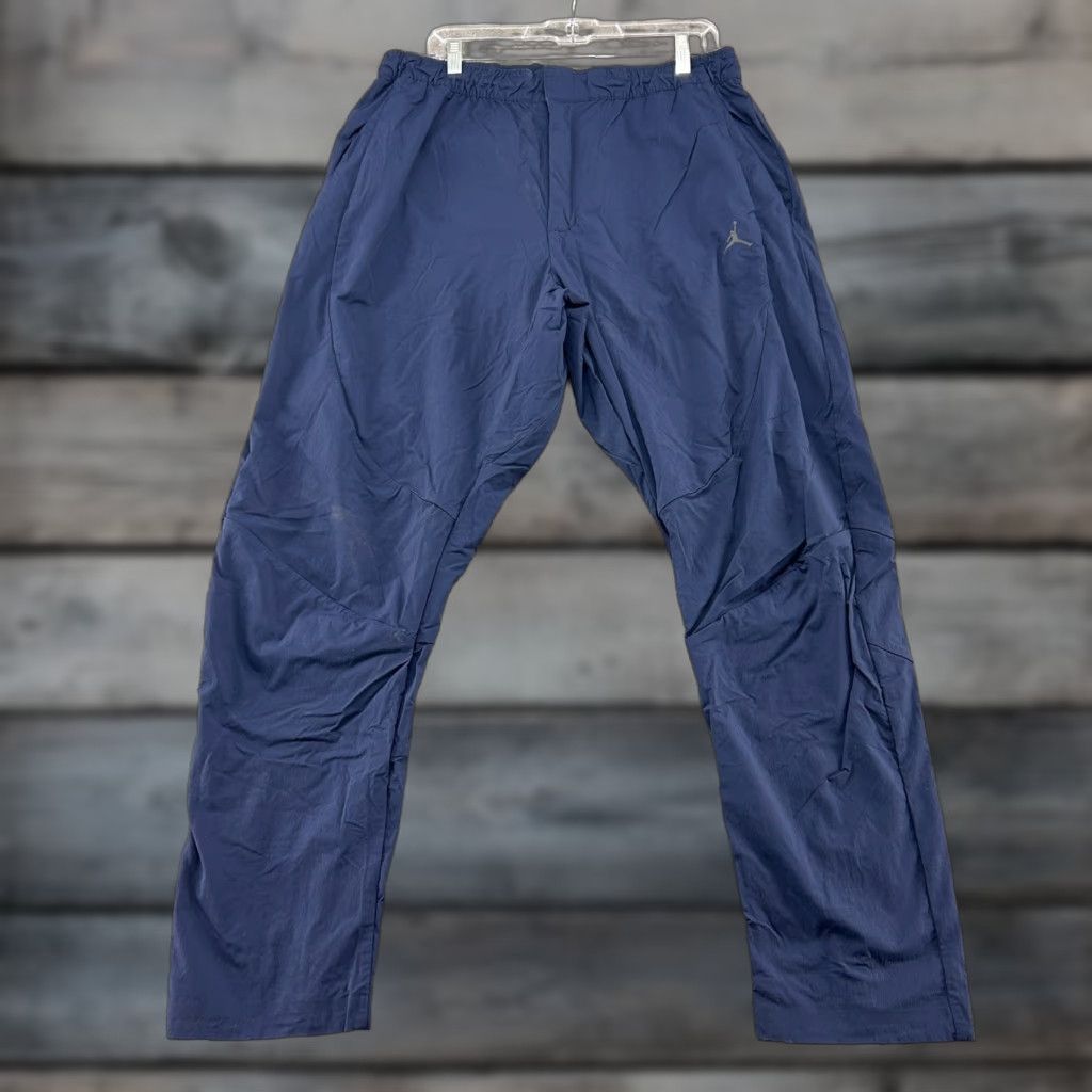Jordan Brand Air Jordan Pants Mens 2XL Blue Navy Jogger Nylon Stretch Logo Jumpman Activewear Equipment? Size US 39 - 1 Thumbnail