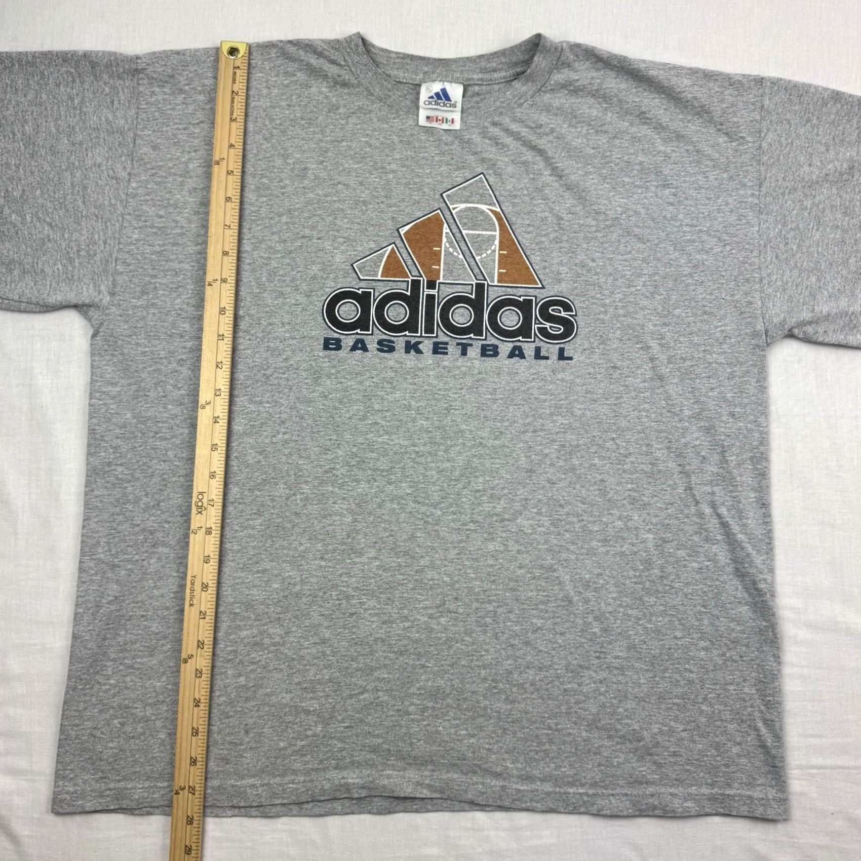 Adidas VINTAGE adidas Basketball T Shirt Adult XL Gray 90s USA Mens Size US XL / EU 56 / 4 - 6 Thumbnail
