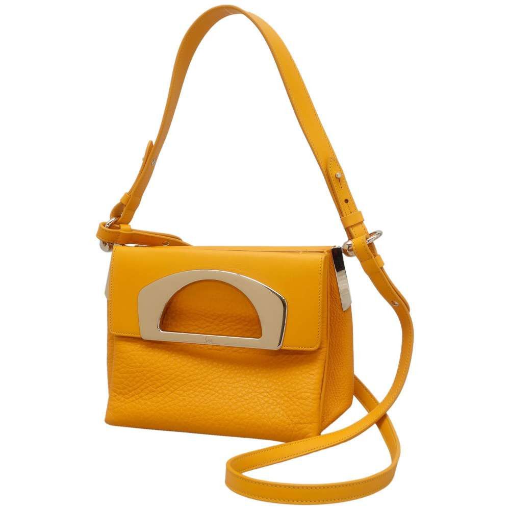 image of Christian Louboutin Shoulder Bag Mini Leather Yellow in Black, Women's