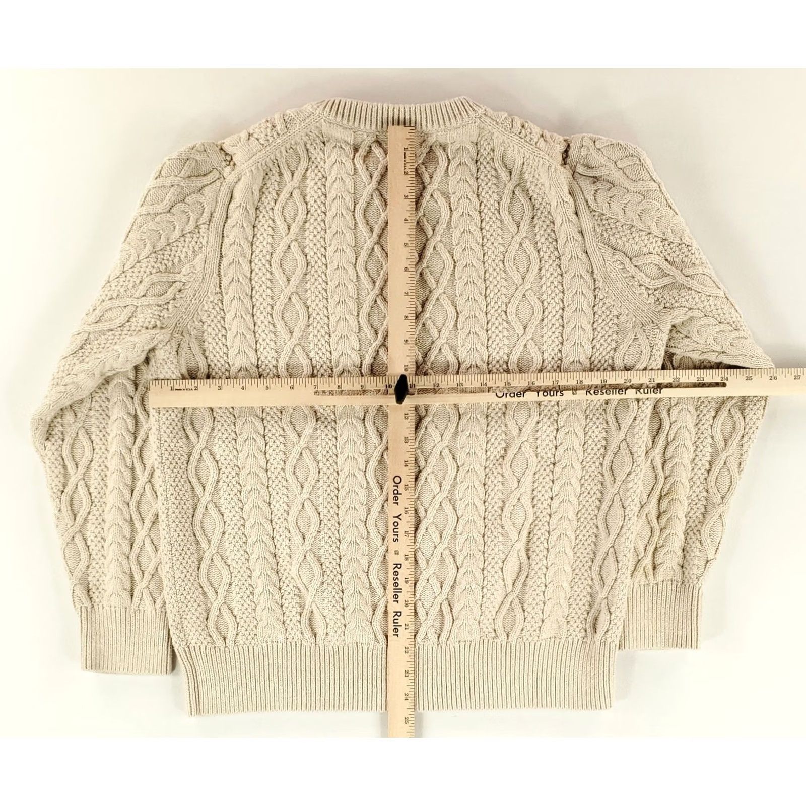 J.Crew J.CREW Sweater Cable Knit Cotton White Long Sleeve Mens L Pullover Shirt Size US L / EU 52-54 / 3 - 6 Thumbnail