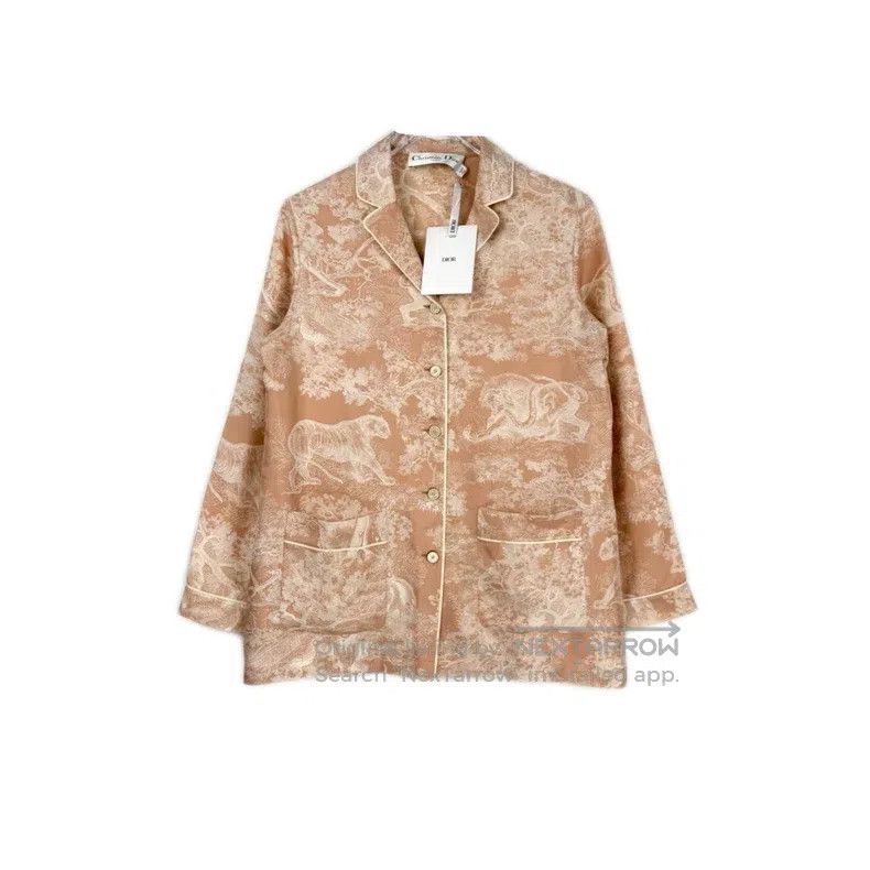 Dior Dior Lotus pink jungle animal mulberry silk shirt Size XS / US 0-2 / IT 36-38 - 1 Thumbnail