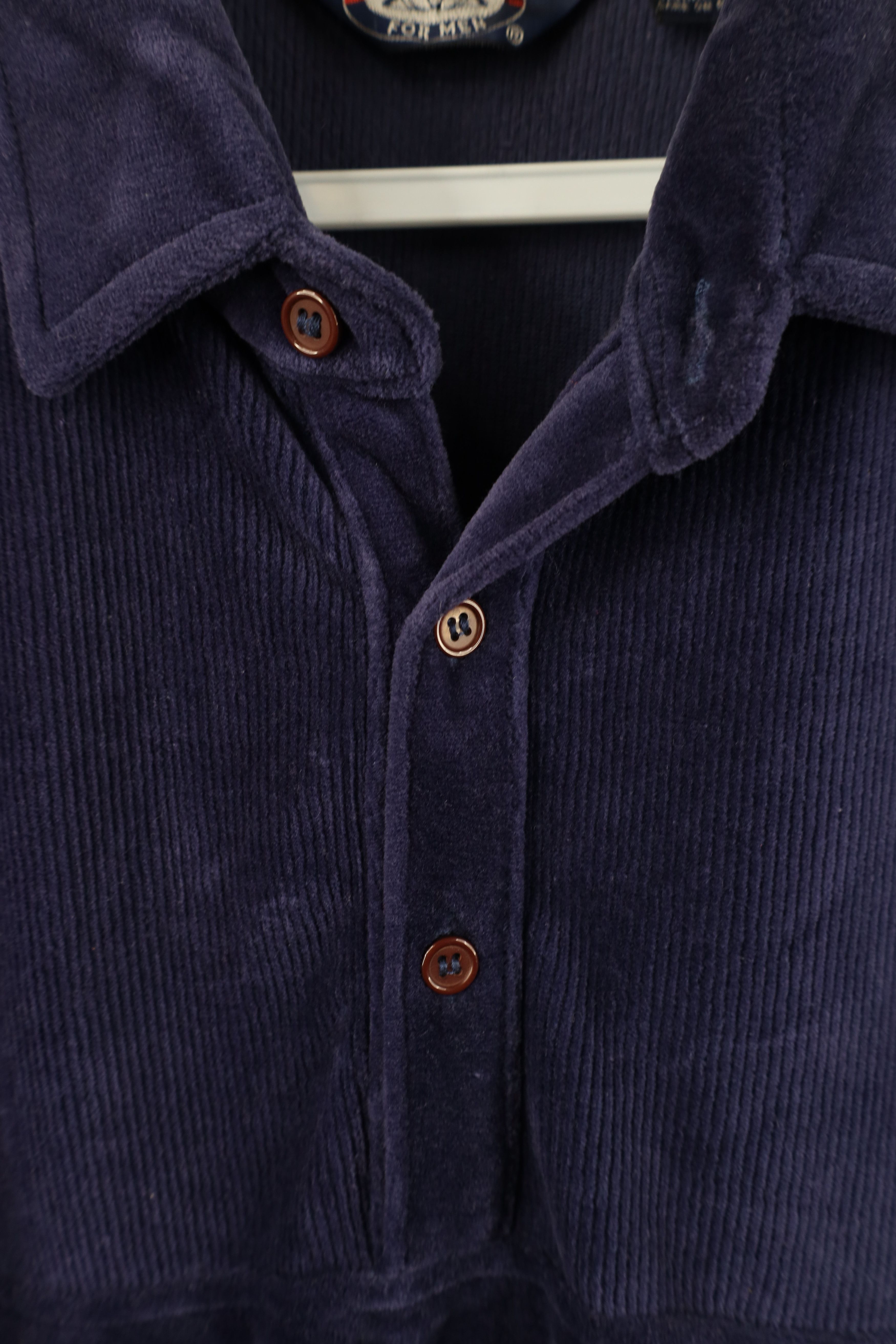 Vintage Vintage 70s Streetwear Velour Collared Pullover Sweater Size US S / EU 44-46 / 1 - 4 Thumbnail