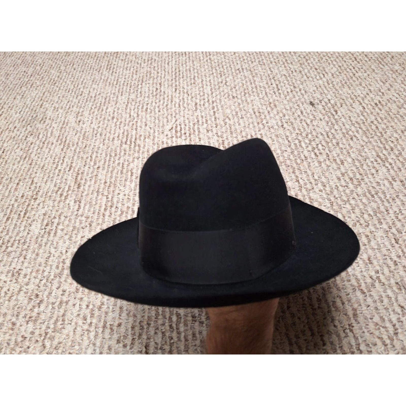 Stetson VINTAGE Stetson Fedora Black 6 7/8" 55 Royal Deluxe 6 7/8" Fedora Mens Black Size ONE SIZE - 4 Thumbnail