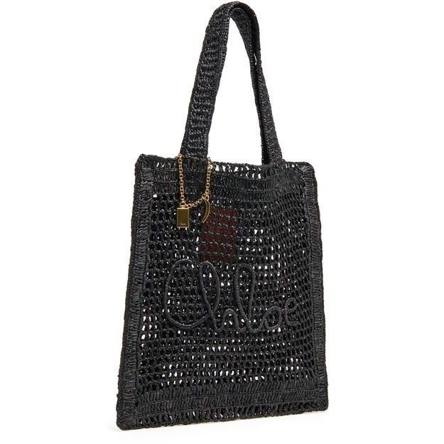 Chloe Chloe Summer Banana Black Raffia Crochet Tote Bag New & Auth Size ONE SIZE - 2 Thumbnail