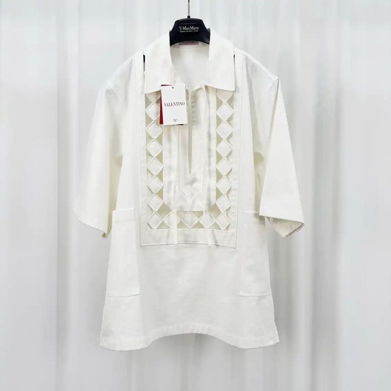 Valentino Valentino Summer White Cotton Blouse for Women 0089 Size M / US 6-8 / IT 42-44 - 1 Thumbnail
