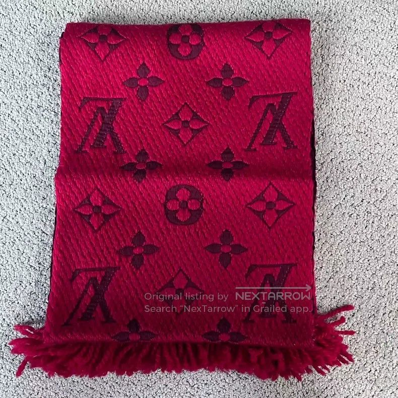 Louis Vuitton Louis Vuitton Red Wool Wool Scarf Size ONE SIZE - 2 Thumbnail