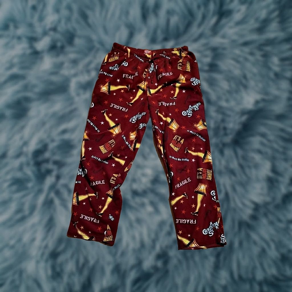 Vintage A Christmas Story Mens XL Pajama Pants Red Yellow 34" x 32" Bottoms Holiday Sleepwear Pants Regular Size Size US 36 / EU 52 - 1 Thumbnail