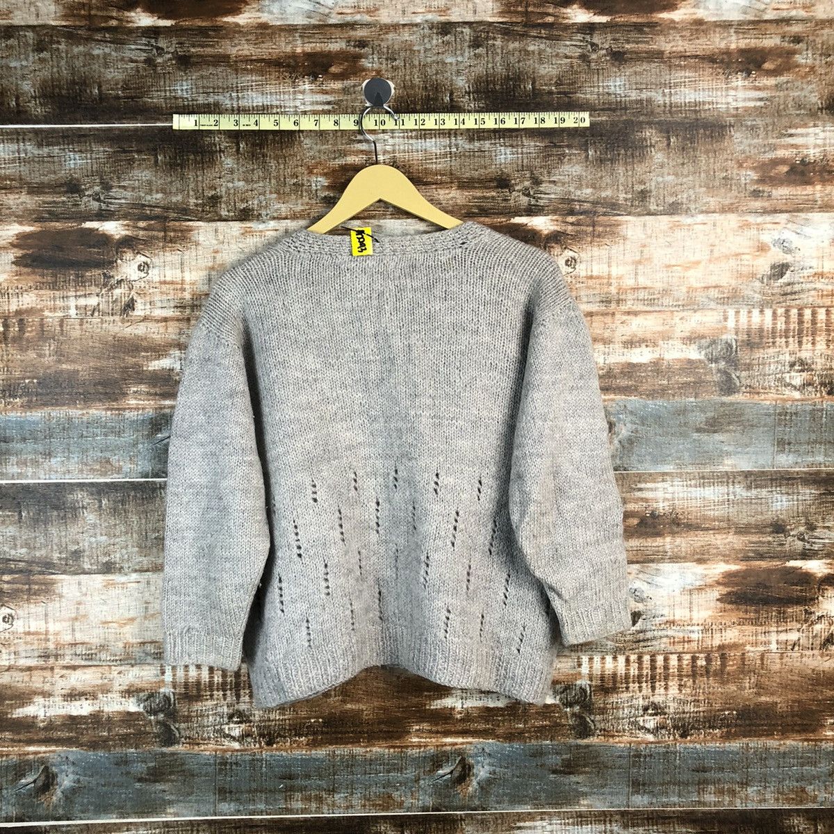 Japanese Brand × Vintage Japanese Brand Grey Hand Knit Cardigan #A2293 Size S / US 4 / IT 40 - 9 Thumbnail