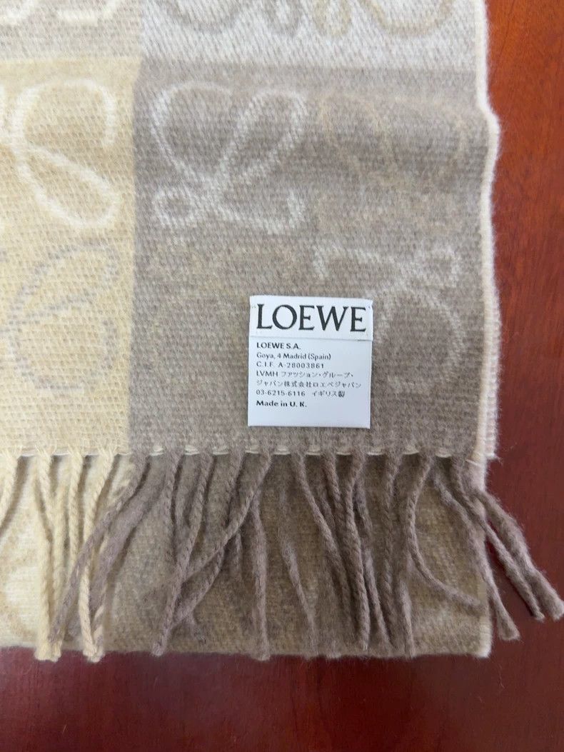 Loewe LOEWE Wool and velvet blended scarf Size ONE SIZE - 3 Thumbnail