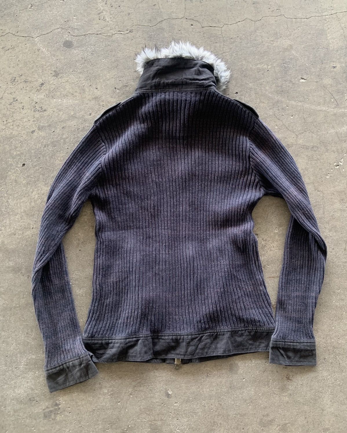If Six Was Nine 2000s Spinash ifsixwasnine lgb Waxed Knit Zip Up Size US L / EU 52-54 / 3 - 7 Thumbnail