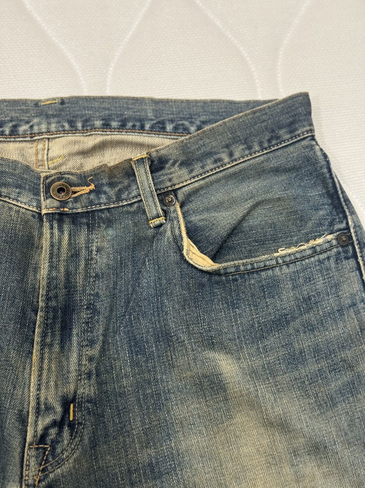 Edwin Sales‼️Ditressed Rusty Vtg Edwin 505X Selvedge (AB-1002) Size US 34 / EU 50 - 5 Thumbnail