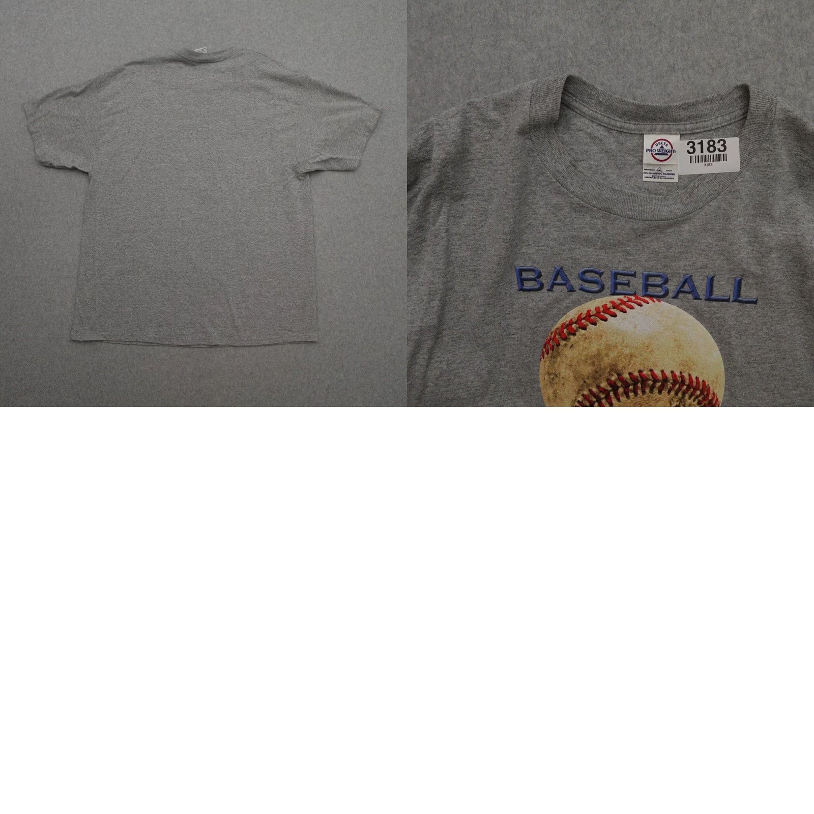 Delta VINTAGE Mens 2XL Gray T-Shirt Baseball Is My Passion Shirt Size US XXL / EU 58 / 5 - 8 Thumbnail