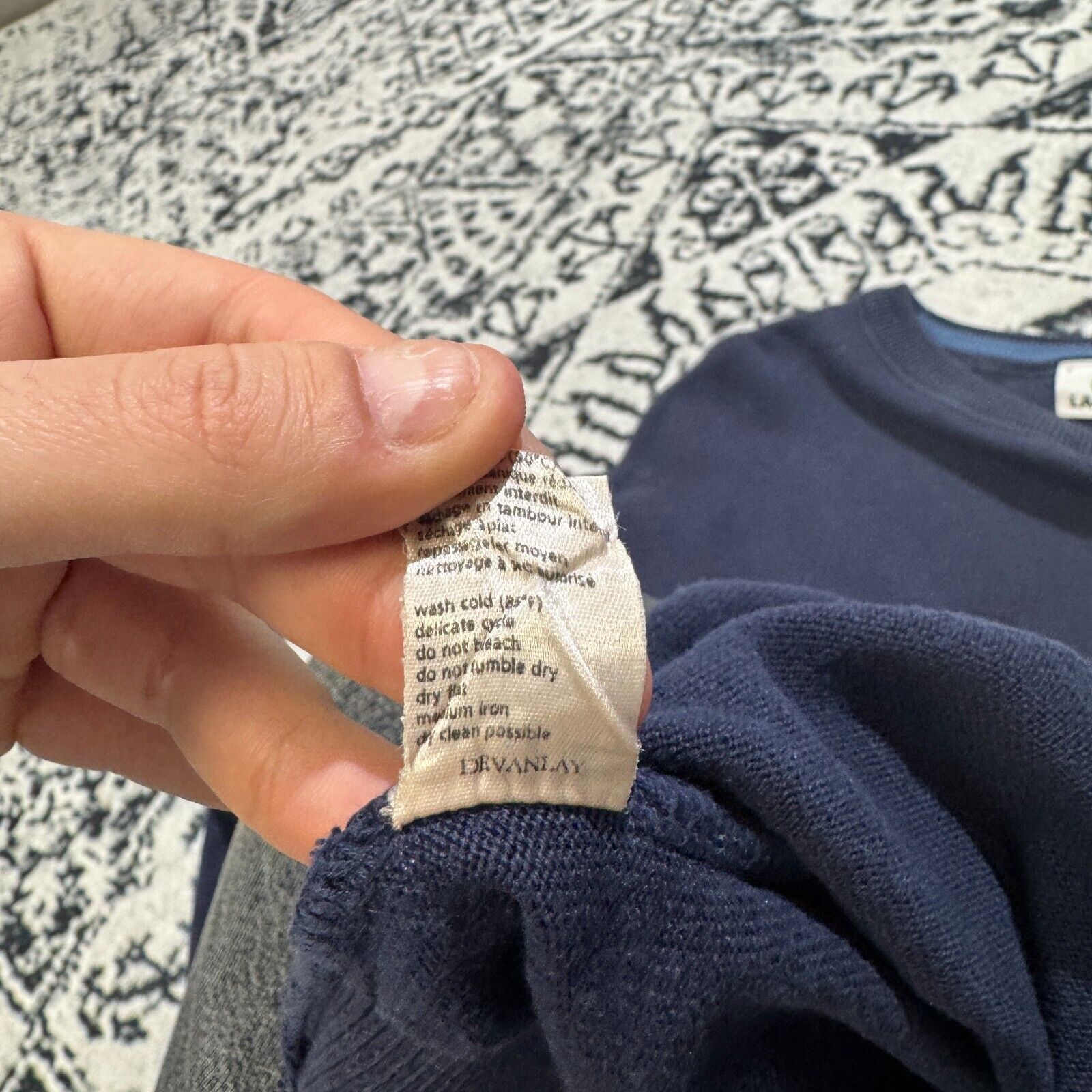 Lacoste × Vintage Vintage Lacoste Unisex Navy Blue Cotton Sweater Size L Size US L / EU 52-54 / 3 - 10 Thumbnail