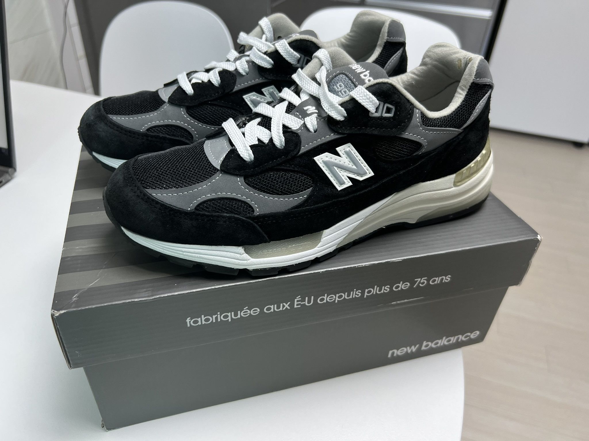 New Balance New Balance 992 Made in USA Black Grey Grailed