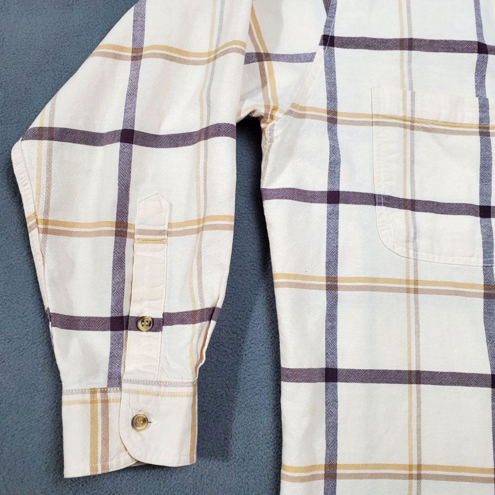Sperry Sperry Top-Sider Shirt Womens Large Ivory Plaid Cotton Long Sleeve Button Up Shirt Size L / US 10 / IT 46 - 2 Thumbnail