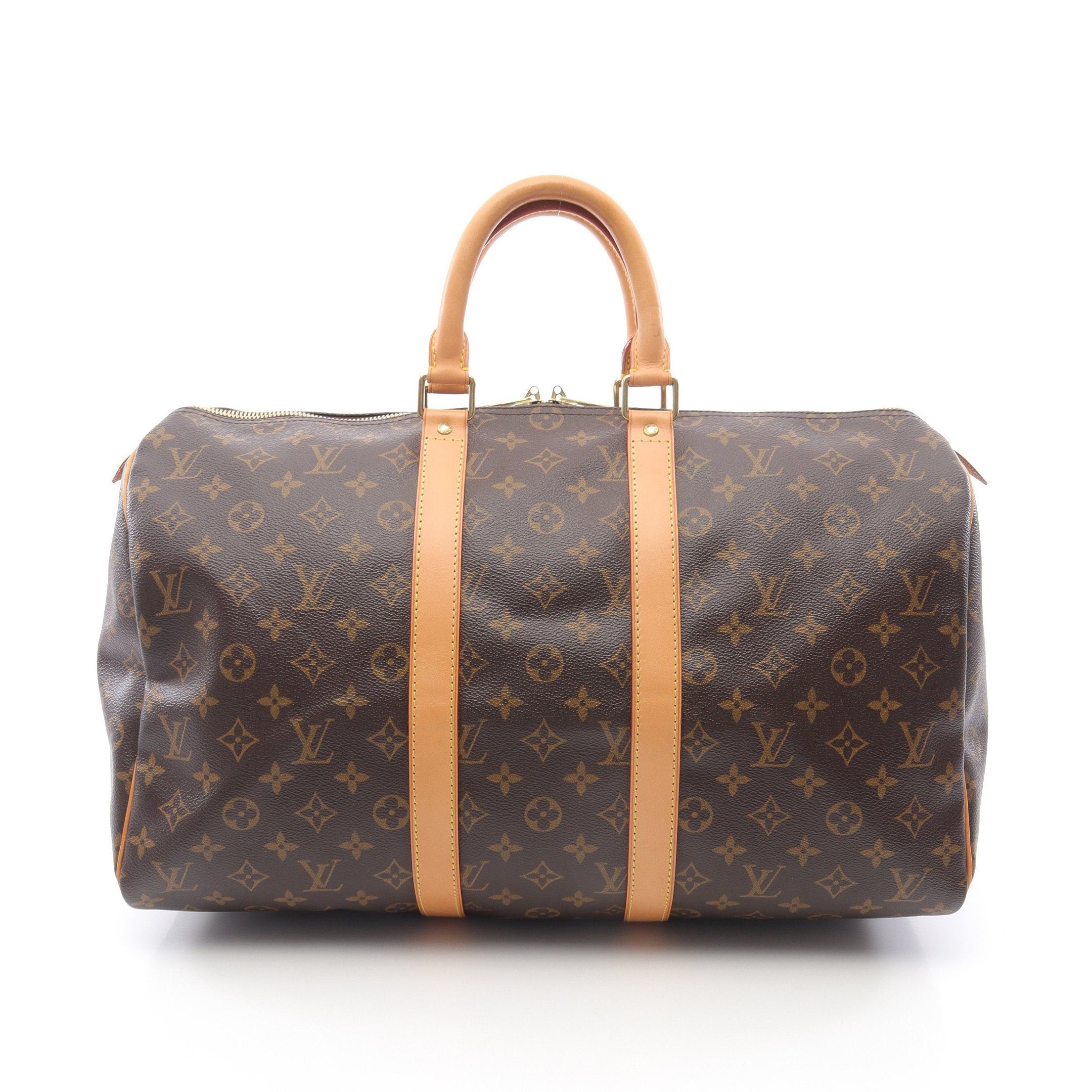 Louis Vuitton Louis Vuitton Keepall 45 Monogram Boston Bag Leather Brown Size ONE SIZE - 1 Thumbnail