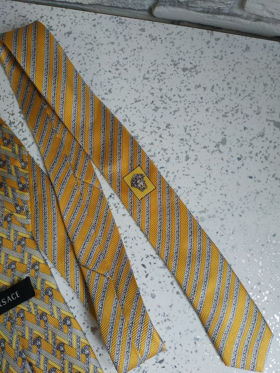 Versace Versace Monogram Medusa Logo Silk Tie Size ONE SIZE - 7 Thumbnail