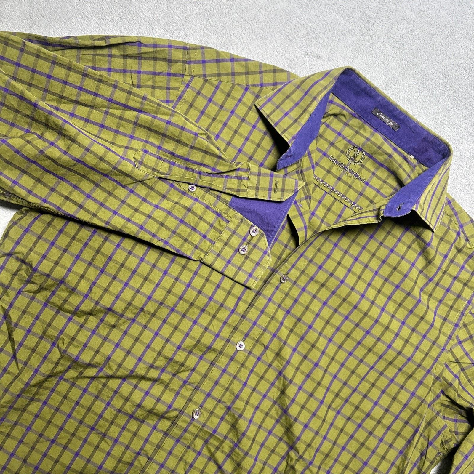 BUGATCHI Bugatchi Brushpopper Button Up Shirt Mens Large Long sleeve Size US L / EU 52-54 / 3 - 1 Thumbnail