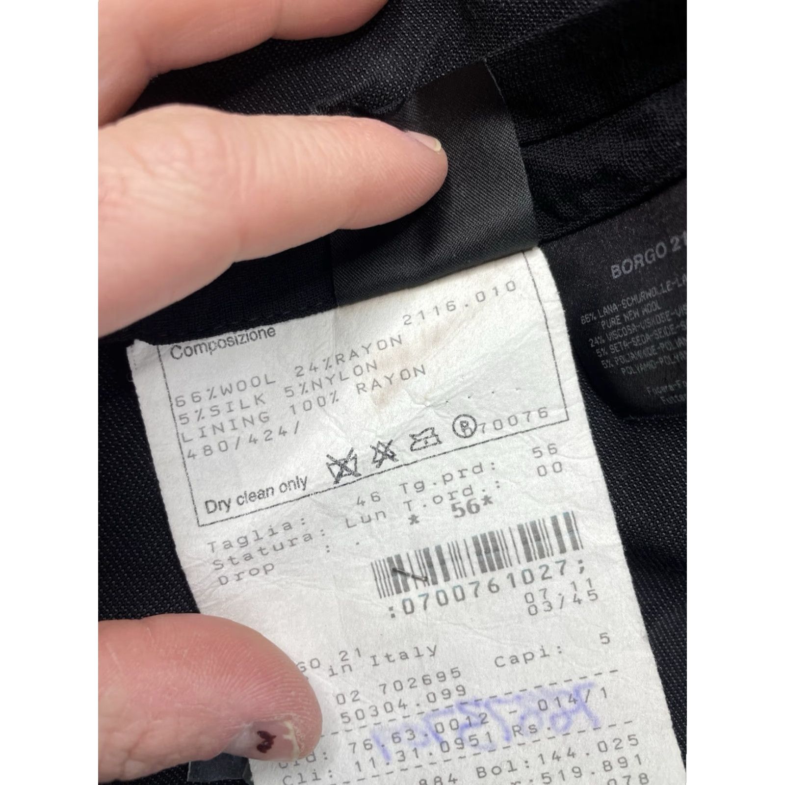 Giorgio Armani Giorgio Armani Black Mens 46 US Lightweight Wool Blend Blazer Jacket Italy Size 46R - 6 Thumbnail