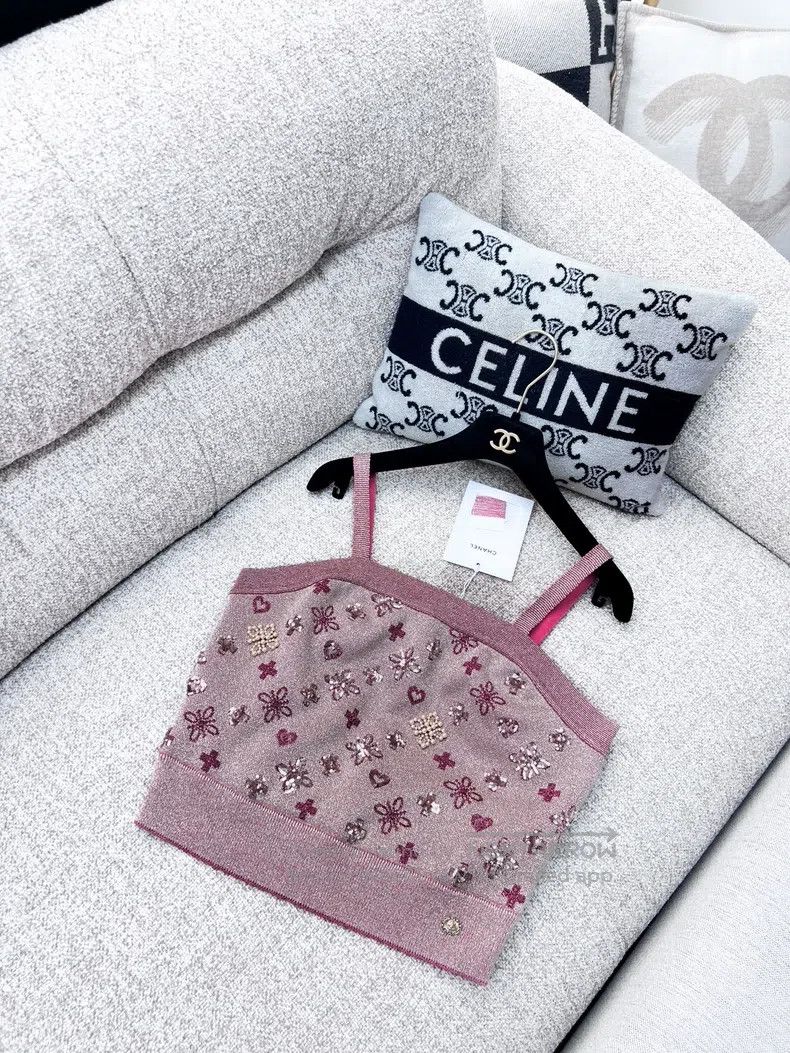 Chanel Chanel 20A heavy industry nude pink gold thread sequin pea Size S / US 4 / IT 40 - 2 Thumbnail