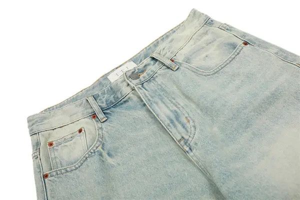 VIBE Men's casual punk light washed distressed loose ripped jeans Size US 32 / EU 48 - 4 Thumbnail