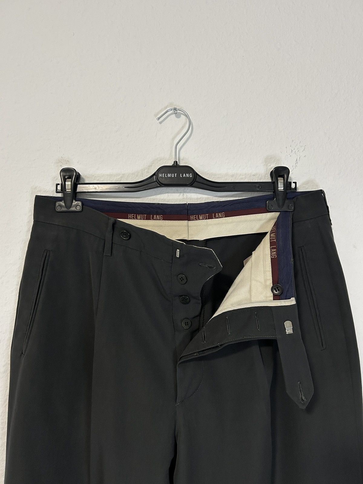 Pre-owned Helmut Lang 1989 Pleated Wool Tailored Pants In Gray