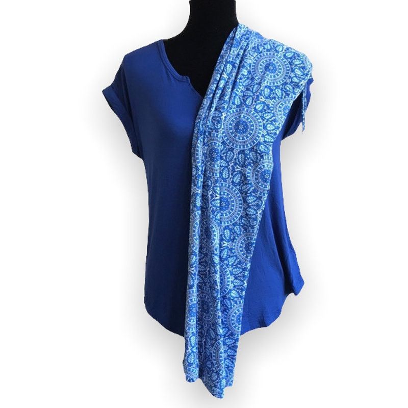 Cynthia Rowley Blue Print Pajamas Loungewear 2 Pc Set Xs, Women's
