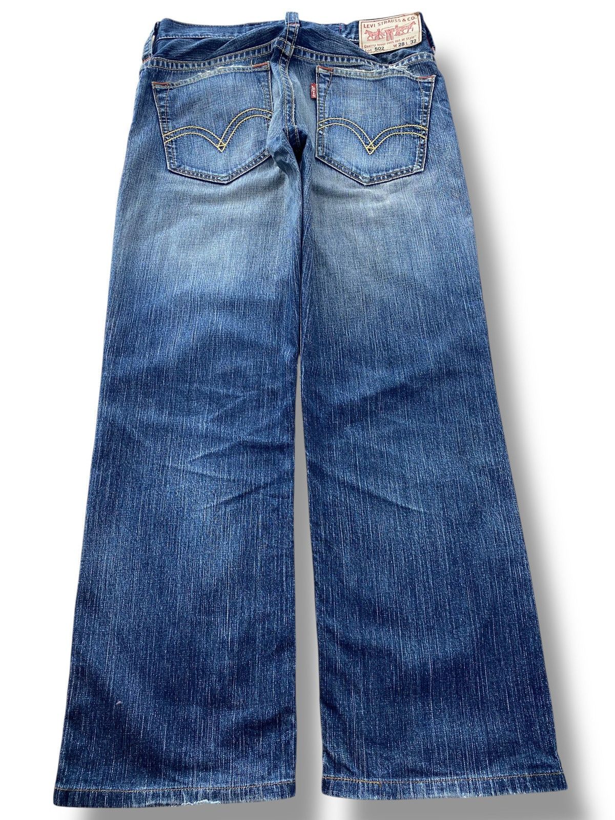 Levi's Levi’s Faded Blue Wash Whiskered Straight Leg Jeans Size US 30 / EU 46 - 3 Thumbnail