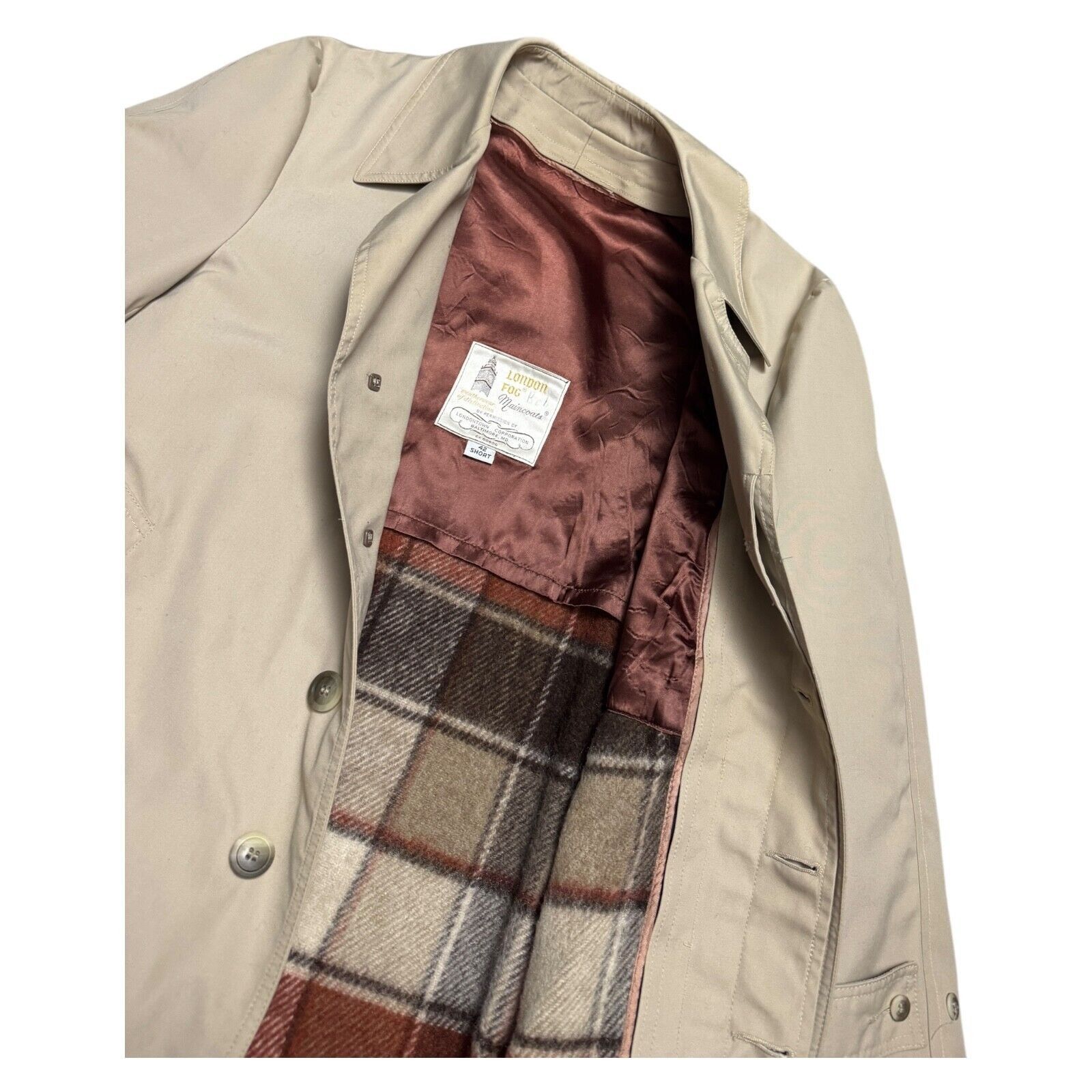 London Fog LONDON FOG MAINCOATS Vintage Retro Casual Trench Coat 42S Size US L / EU 52-54 / 3 - 3 Thumbnail