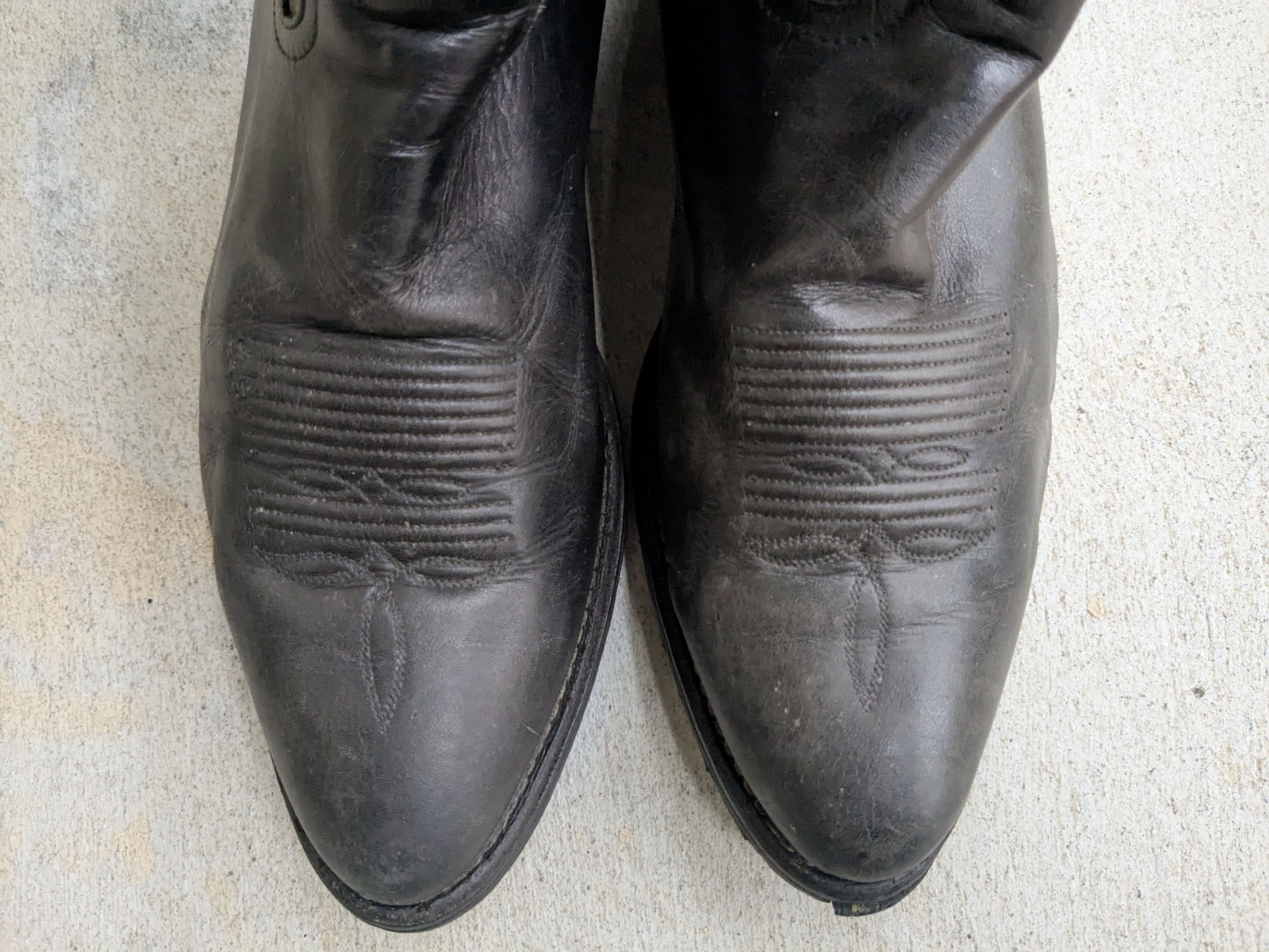 Other Tony Lama Cowboy Boots Black Leather 10.5 D Western Botas Size US 10.5 / EU 43-44 - 2 Thumbnail