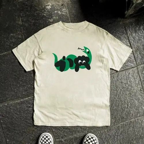 VIBE Beige casual retro snake print t-shirt Size US M / EU 48-50 / 2 - 2 Thumbnail