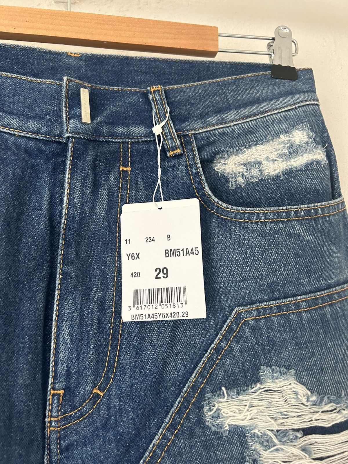 Givenchy BNWT Givenchy FW23 Baggy Boro Stitching Jeans Size US 29 - 3 Thumbnail