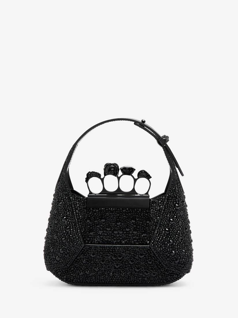 Alexander McQueen o1w1db10925 Size: OS/The Jewelled Hobo Mini Bag in Black Size ONE SIZE - 1 Thumbnail
