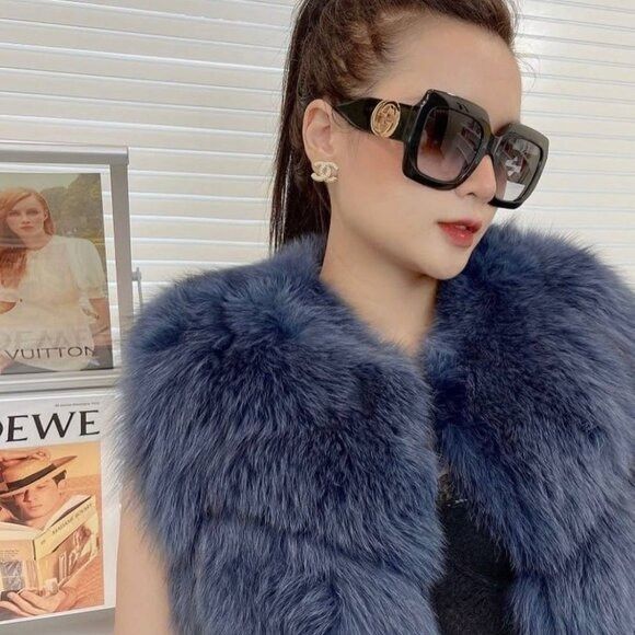 Gucci Gucci GG1022S 001 Sunglasses Black Square Frame, Grey Lenses Size ONE SIZE - 3 Thumbnail