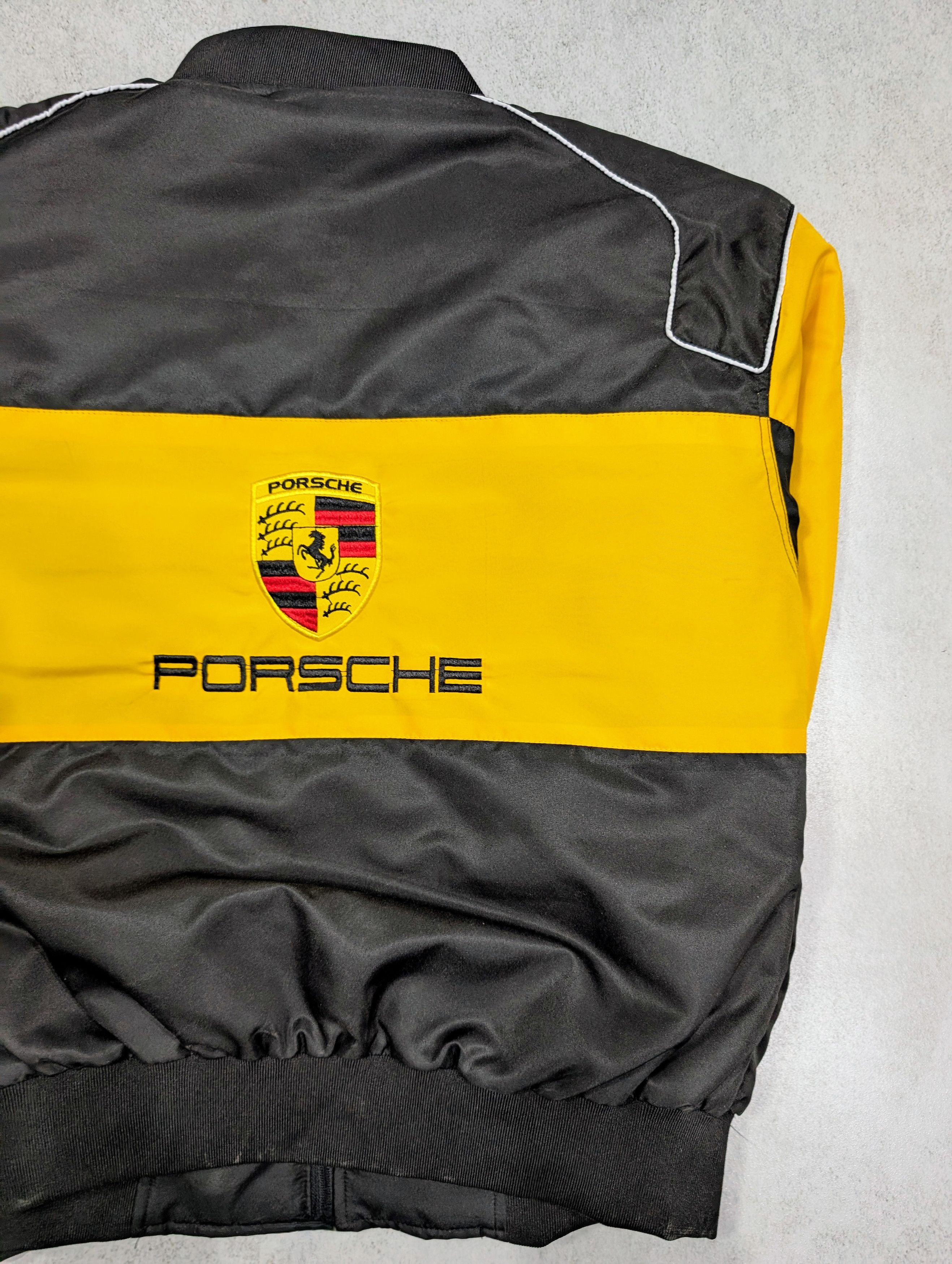 Porsche Design 💥 Men's Porsche Black & Yellow Racing Jacket -Iconic Design Size US XL / EU 56 / 4 - 13 Thumbnail