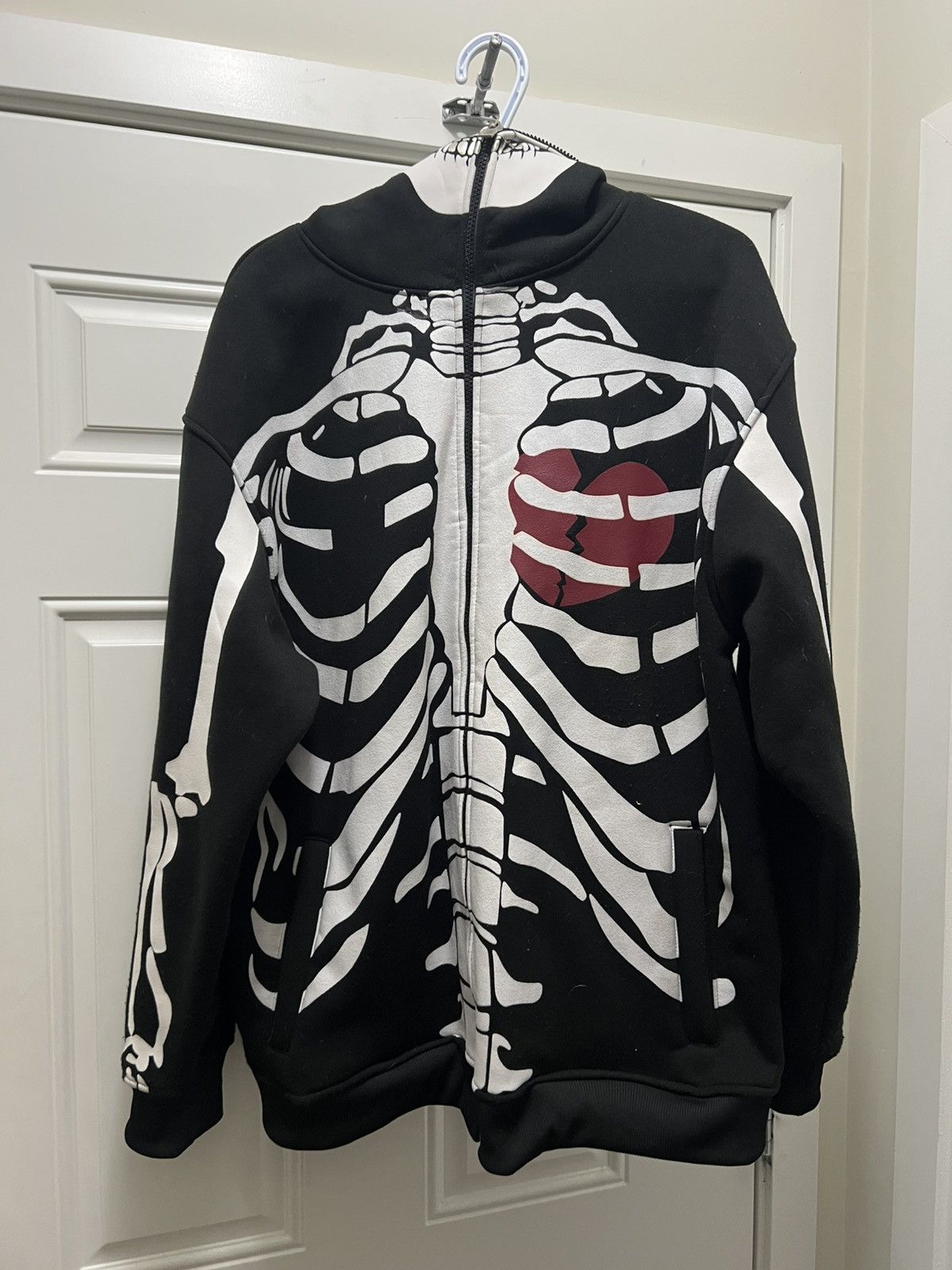 Mecca × Vintage Vintage Y2K Mecca Jeans Skeleton Full Zip Hoodie Black Size US L / EU 52-54 / 3 - 2 Thumbnail
