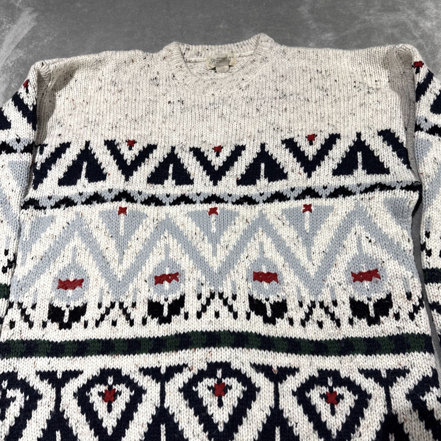 Vintage VINTAGE St. Johns Bay Sweater Mens XLT Geometric Fair Isle Acrylic Wool Blend Pullover Crew Neck Knits Beige Men Size US XL / EU 56 / 4 - 2 Thumbnail