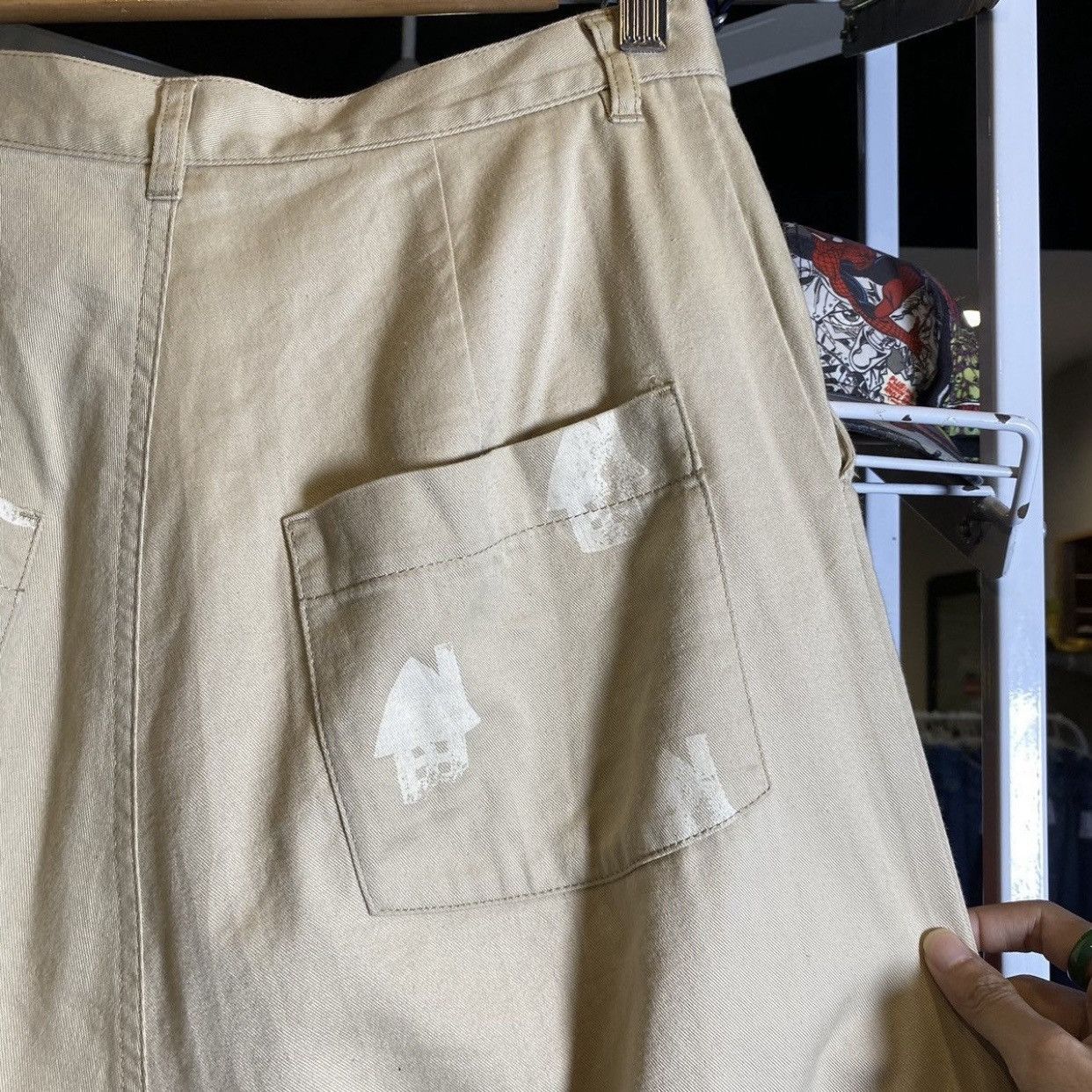 Ne-Net Ne-net Beige All Over House Print Pants Relaxed Wide Leg 30 Size US 30 / EU 46 - 8 Thumbnail