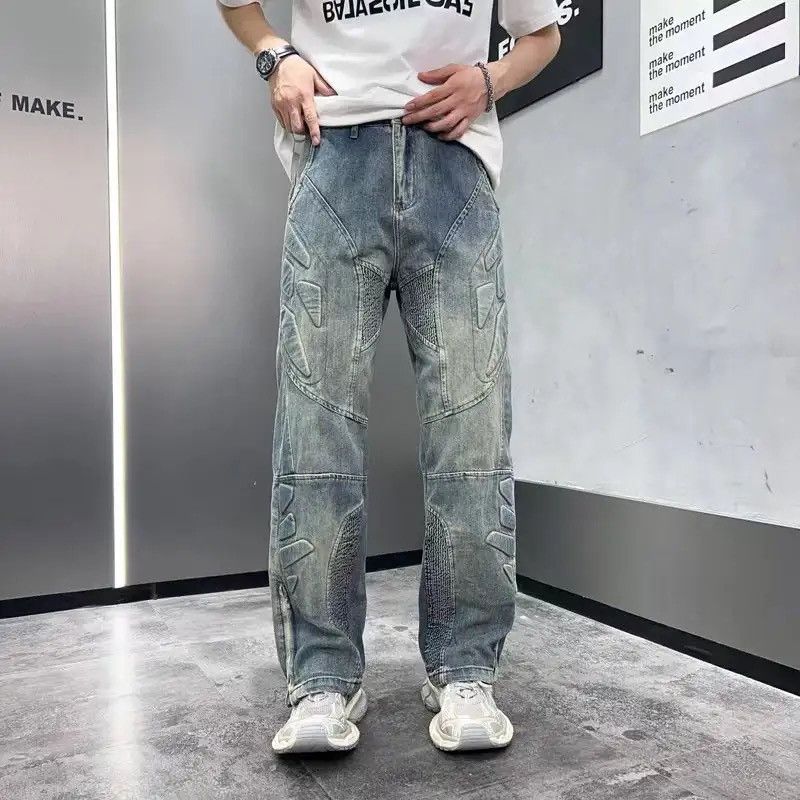 Japanese Brand × Vintage Casual Cool Street Zipper Wide Leg Retro Loose Straight Size US 34 / EU 50 - 2 Thumbnail