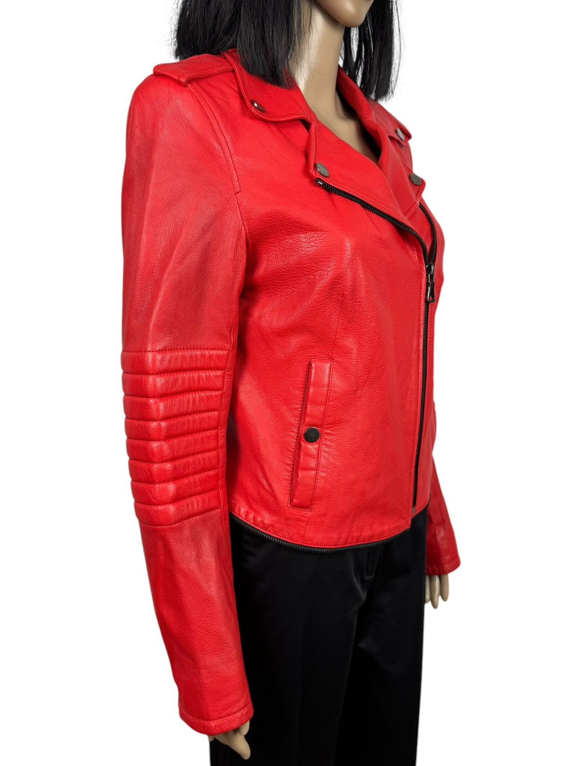 Designer Punto Genuine Leather Biker Jacket Italy size US10 IT46 Size L / US 10 / IT 46 - 6 Thumbnail